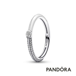【Pandora官方直營】Pandora ME 密鑲寶石配白色琺瑯戒指