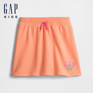 Gap 女童裝 Logo印花抽繩鬆緊褲裙-橘粉色(719795)