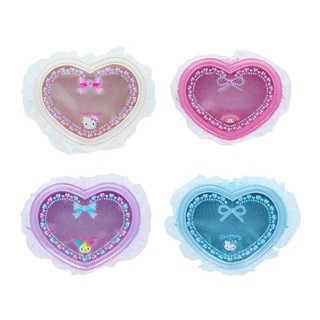 【現貨】小禮堂 Sanrio 三麗鷗 愛心造型透明視窗收納包 (芭蕾款) Kitty 美樂蒂 花小兔 洽咪