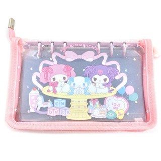 【現貨】小禮堂 【限購】Sanrio 三麗鷗 x 粧美堂 透明PVC卡冊 (緞帶款) 美樂蒂 酷洛米 大耳狗