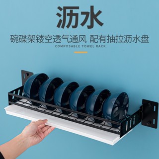 【熱賣】黑色不銹鋼廚房置物架壁掛放碗架瀝水碗架碟架廚具用品收納架