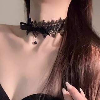 【熱賣】黑色項圈女頸帶禁慾系蕾絲萬聖節配飾化妝脖子飾品鎖骨鏈choker