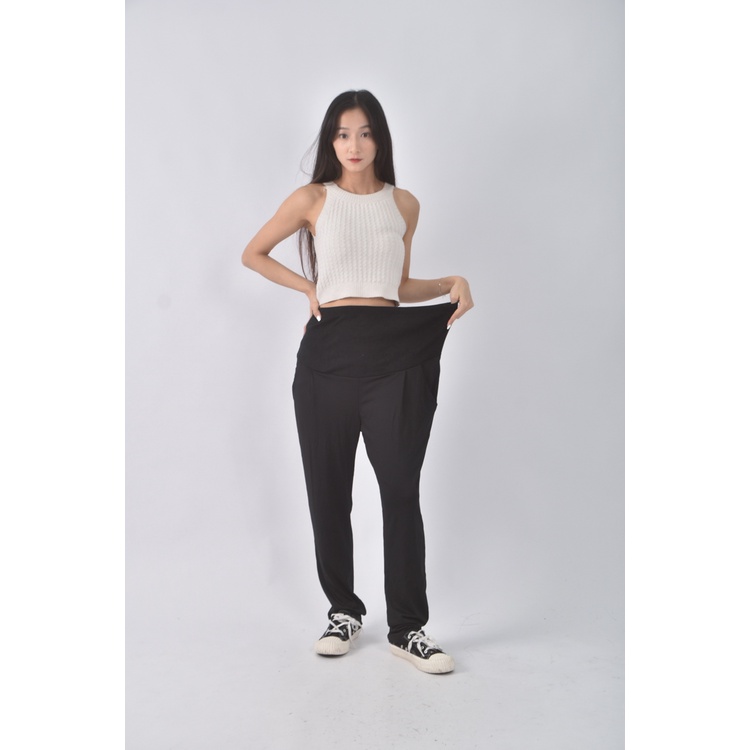 (4XL（含）以上) i coda高腰質感黑色長褲二手衣