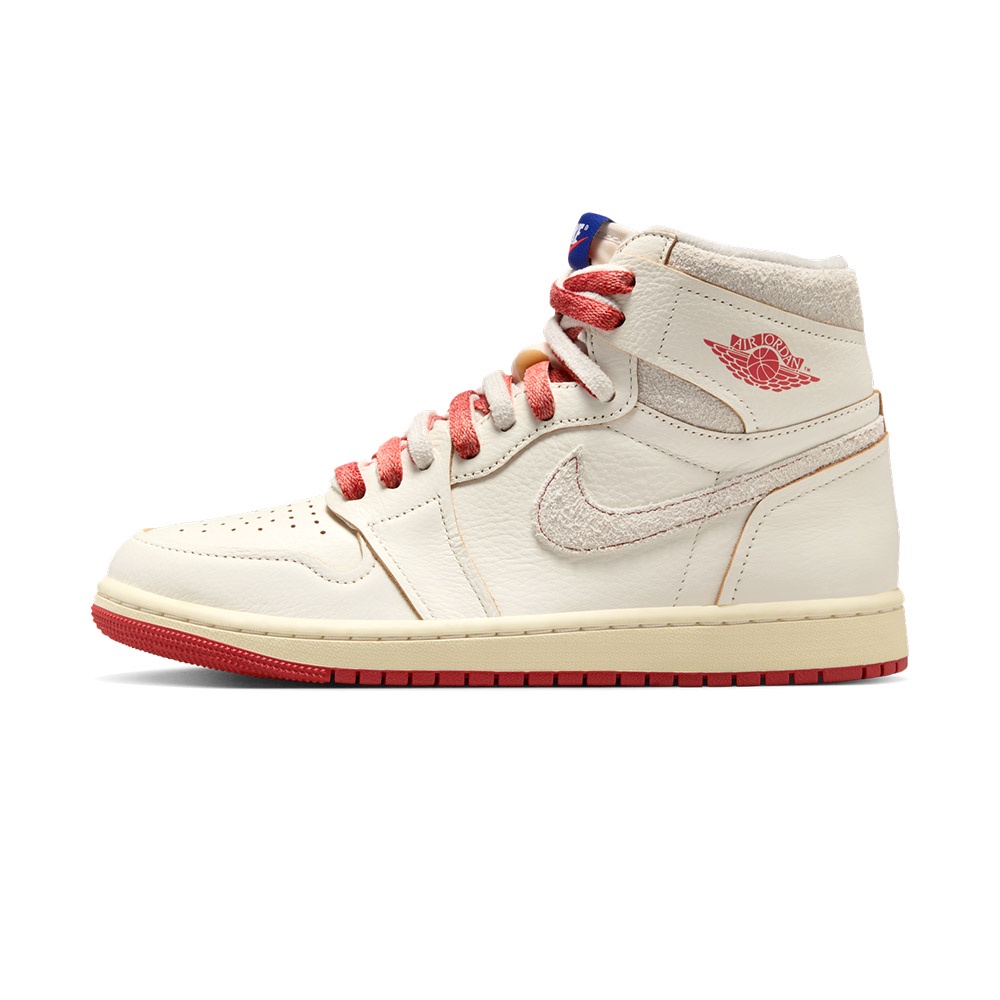 Nike Air Jordan 1 Hugh OG 女 米白紅 高筒 仿舊 喬丹 AJ1 休閒鞋 DB4612-100