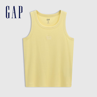 Gap 女裝 Logo刺繡圓領針織背心 女友T系列-黃色(766138)