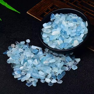 【新品推薦】天然海藍寶碎石小顆粒擺件水晶消磁石魚缸花盆造景石房屋裝修裝飾
