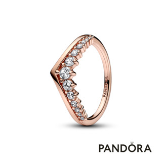 【Pandora官方直營】密鑲寶石許願骨戒指：鍍14K玫瑰金-絕版品