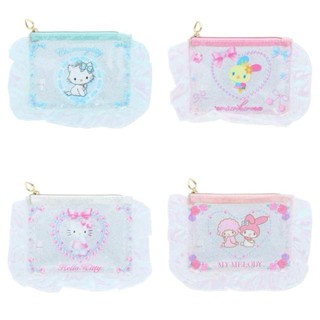 【現貨】小禮堂 Sanrio 三麗鷗 荷葉邊造型透明收納包 (芭蕾款) Kitty 美樂蒂 花小兔 洽咪