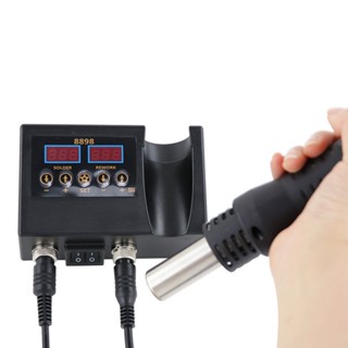 【熱賣】8898熱風槍拆焊臺220V700W雙數顯二合一可控溫電烙鐵焊臺其它中國