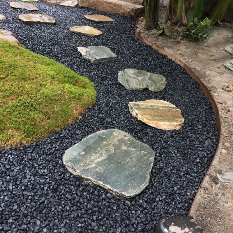 【熱賣】灰色小石子礫石碎石日式枯山水裝飾庭院園黑色鵝卵石頭水洗鋪路石