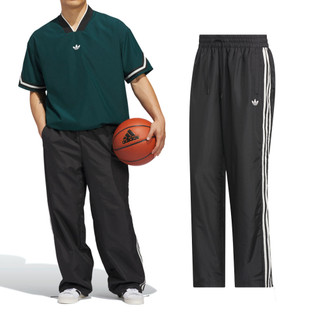 Adidas Windbreak Pant 男款 女款 黑色 寬鬆 防風 平紋結 長褲 JZ6966