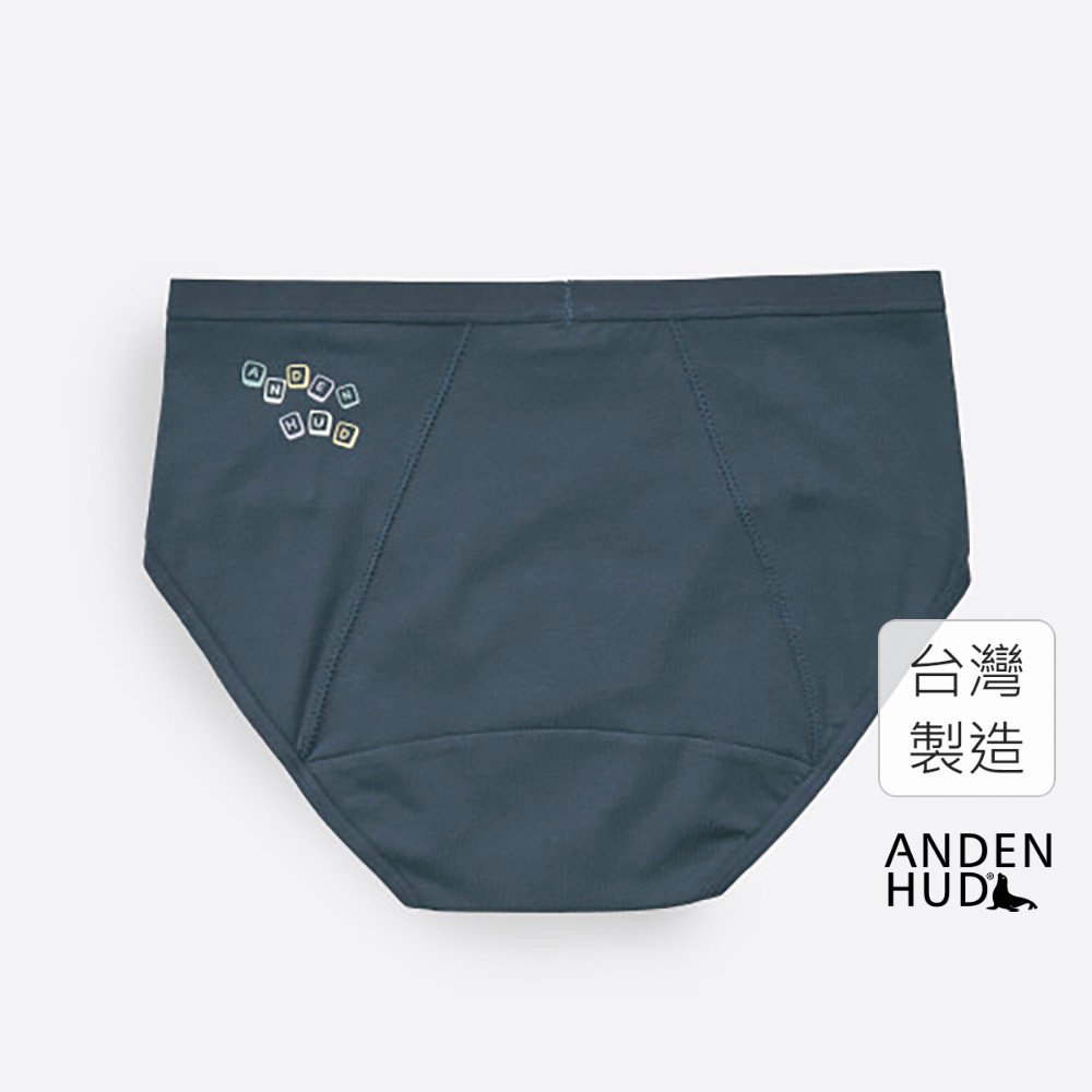 【Anden Hud】Little Game ．中腰生理褲(湛藍-拼字遊戲) 純棉台灣製