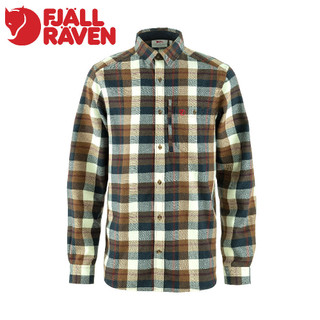 【Fjallraven 小狐狸 男 Fjallglim Shirt 保暖襯衫《木頭棕/粉筆白》】F81380/排汗衫