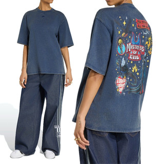 Adidas Disney Villains Tee 女款 藍色 迪士尼反派 印花 寬鬆 水洗 T恤 短袖 KS4185