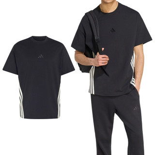 Adidas M Ak 3S Tee Lo 男款 黑色 棉質 T恤 運動 休閒 短袖 KF2428