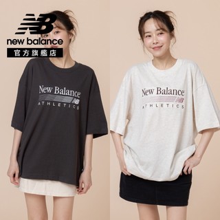 【New Balance】 NB 復古Logo短袖上衣 女性 黑灰/燕麥杏任選 WT6297MKBLK/LIT 美版偏大