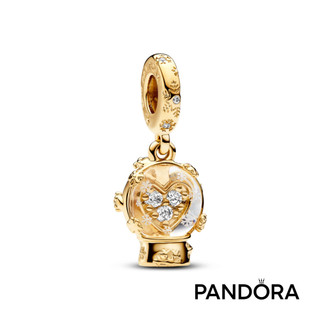 【Pandora】燦金愛心水晶球吊飾-絕版品 官方直營