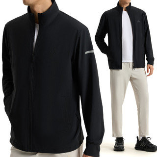 Adidas Fav Kn Fz Jkt 男款 黑色 立領 拉鍊 夾克 運動 休閒 外套 KW4772