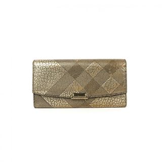 burberry 黃色牛皮翻蓋長款錢包