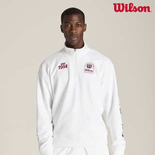 【Wilson】Playstate Half Zip Sweatshirt 男款 服飾 大學T 白色