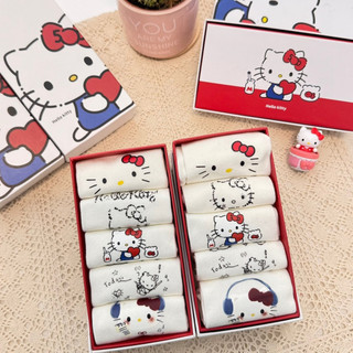 【熱銷】Hello Kitty襪子禮盒夏款薄款女生卡通印花小白襪可愛學生中筒