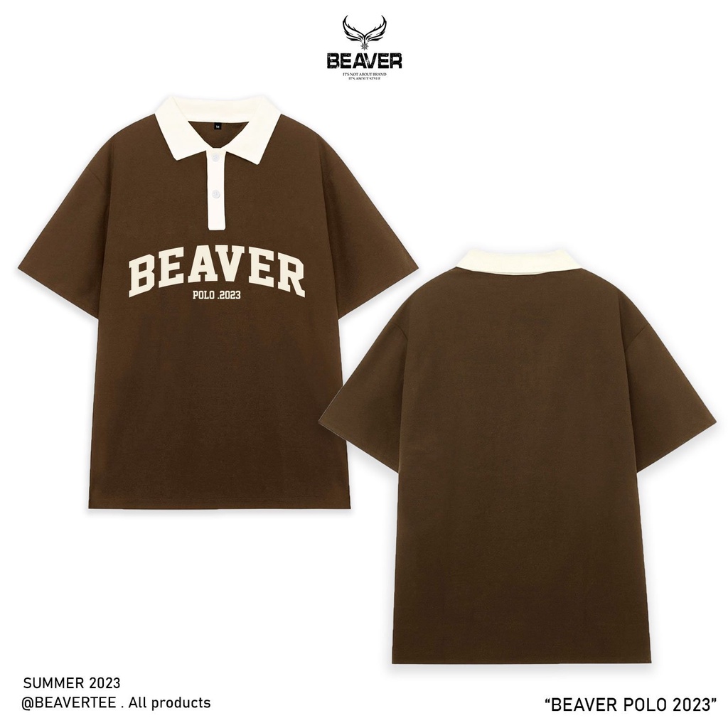 Beaver polo 2023 COTTON polo 衫、破領 t 恤、光滑彈力圖案馬球衫、舒適青春風
