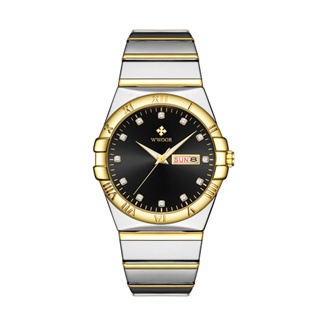 Wwoor 男士手錶頂級品牌時尚奢華不鏽鋼石英手錶男士防水運動手錶-8885M
