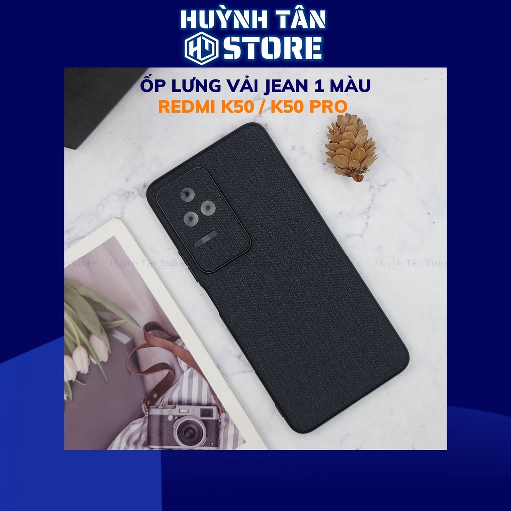 Redmi k50 k50 pro 防指紋硬塑料外殼帶黑色邊框假牛仔褲面料 1 色手機配件 Huynh Tan stor