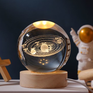 水晶小夜燈 USB介面 星空夜燈 LED小夜燈 星球燈 月球燈 土星燈 睡眠燈 床頭燈 造型夜燈 送禮 生日 交換禮物