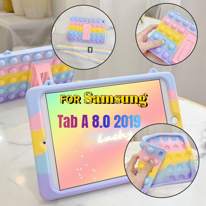 SAMSUNG 適用於三星 Tab A 8.0 2019 Sm-T290 T295 T297 的方便機架和錶帶保護套