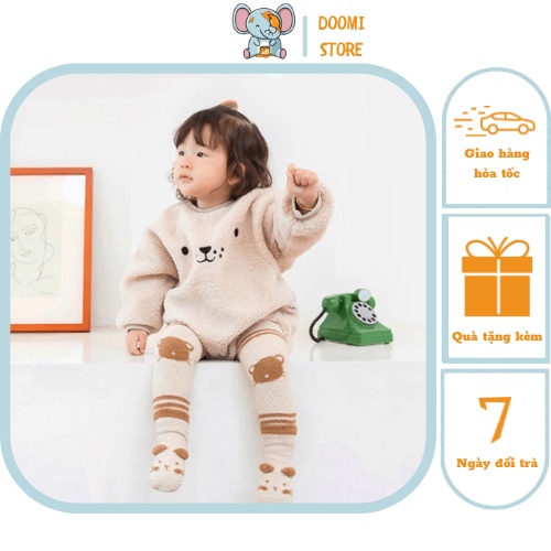 防滑襪套裝,帶優質抓絨大腿襪,適合 0-3 歲兒童 Doomi Store - SP316