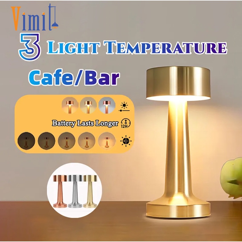 Vimite LED檯燈帶3光色可調亮度LED酒吧檯燈室內檯燈觸摸感應小夜燈床頭燈