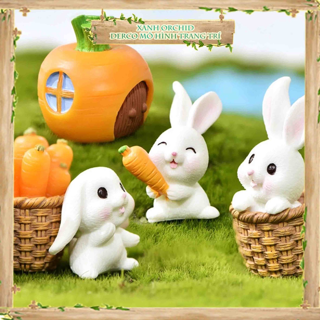 微型模型“兔子叔叔和迷你胡蘿蔔”裝飾石蓮花、花園/盆栽、dyi、玻璃容器