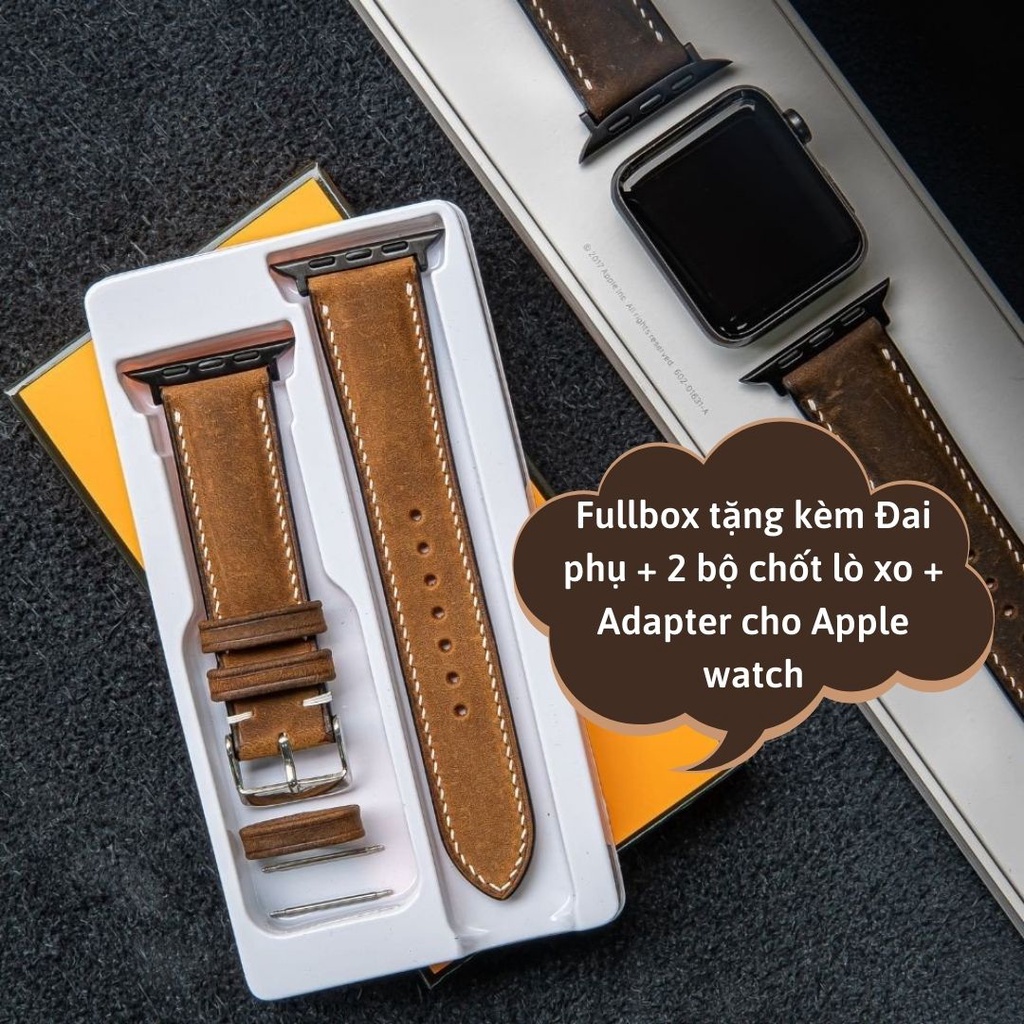 蠟皮革錶帶適用於蘋果手錶面尺寸 38 毫米 - 45 毫米,超 WEMODA 整箱 D1