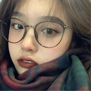 女士時尚女孩金屬圓形防藍光眼鏡