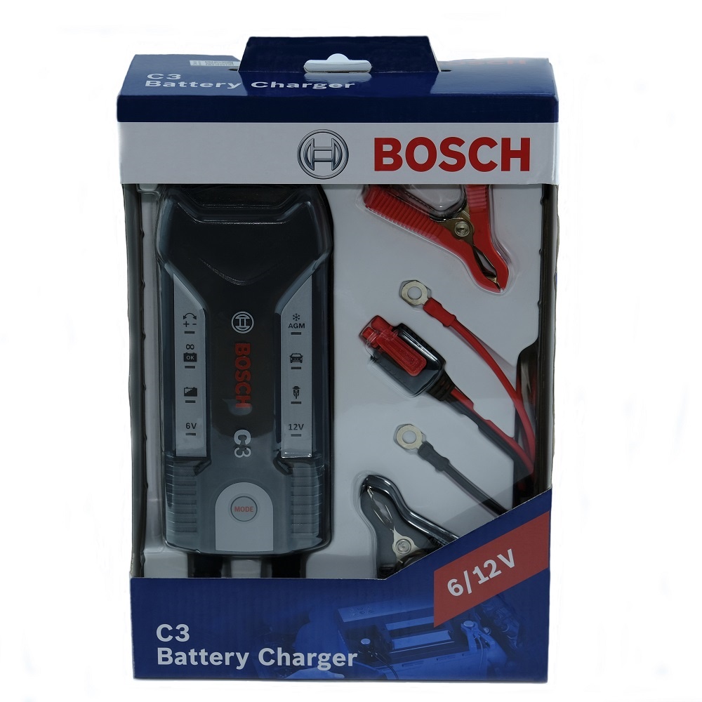 Bosch C3 摩托車電池充電器 (6V - 12V) - 有 04 種充電模式 - 正品