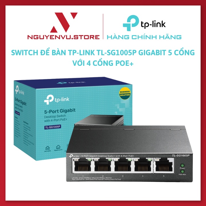 Tp-link TL-SG1005P 千兆桌面交換機 5 個端口,帶 4 個 PoE + 端口 - 正品