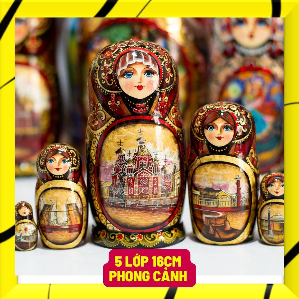 俄羅斯超級產品 MATRYOSHKA 娃娃 5 層 15 厘米圖案“聖彼得斯巴爾格”特別高品質,獨特奢華
