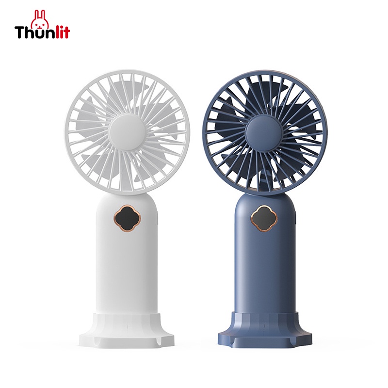 Thunlit 手持電池風扇 帶顯示電源 1200mAh 可充電便攜式 3 檔風速 便攜式風扇 手機支架風扇