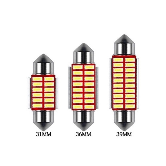 2pcs 通用 C5W LED C10W Canbus Festoon 31mm 36mm 39mm 41mm 用於汽車