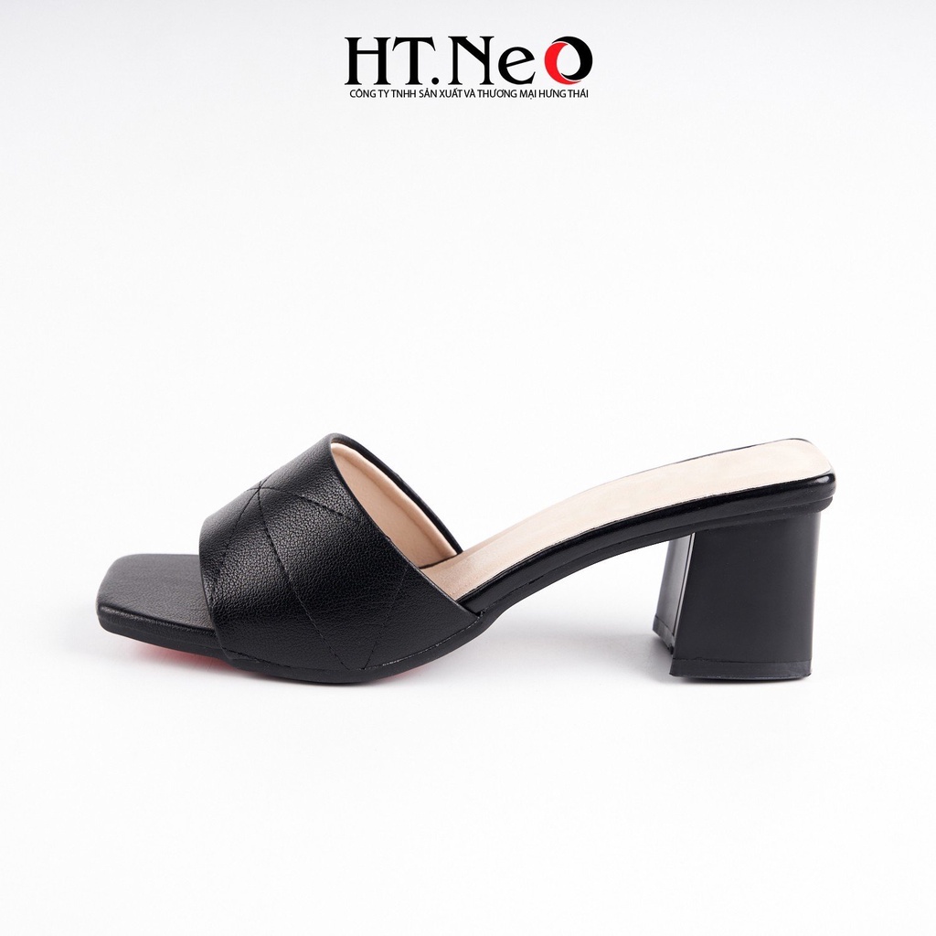 Ht.neo 女士涼鞋設計方頭方跟奢華鞋跟 6cm 高簡約優雅線條 SDN188