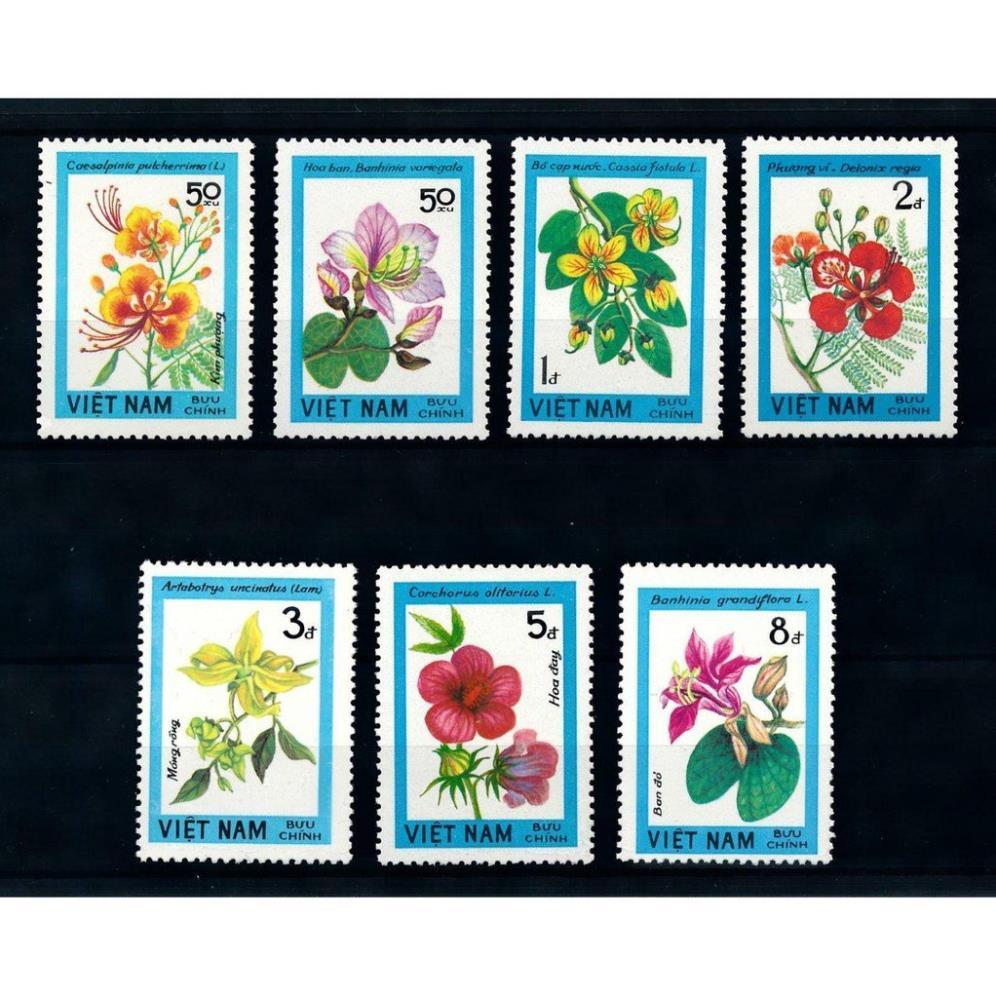 [40] 1984 年女士 435 枚郵票 CTO 越南森林花卉收藏(7 枚郵票)。