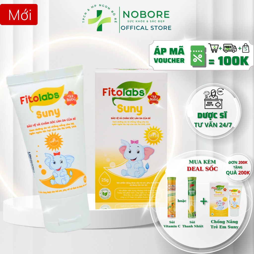 [DATE T7 2023] Fitolabs Suny 兒童防曬霜 SPF 35、PA + + + 安全、有益、皮膚保