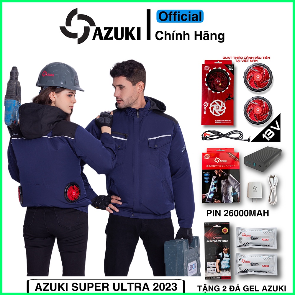 Azuki ULTRA 2024 風扇襯衫 24 電池 24000-26000mah 13V 風扇耐火花、抗菌、除臭 -