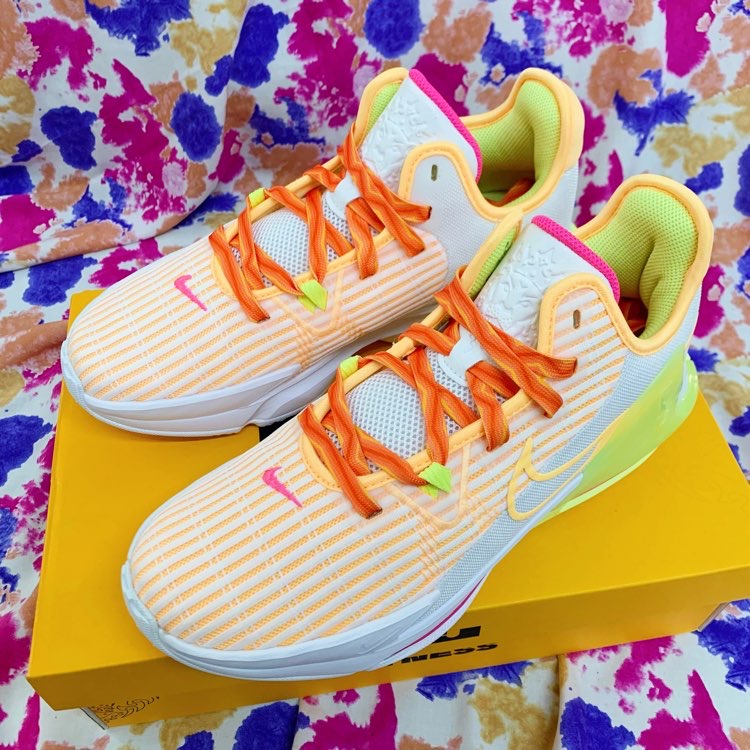 上新=適配Nike LeBron Witness6 EP詹姆斯籃球鞋白橙色國內版鞋帶