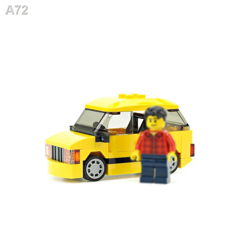 【紅外線】小顆粒積木MOC汽車拼裝黃色露營車14947益智拼字玩具樂高