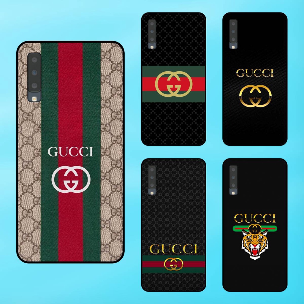三星 A7 2018 手機殼帶黑色表圈 Gucci 品牌時尚
