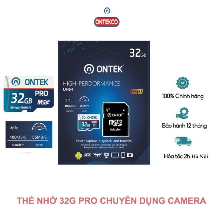 Microsd ONTEKCO AUDIO 32G / 64G 存儲卡速度高達 100M / s 適用於所有相機 - O