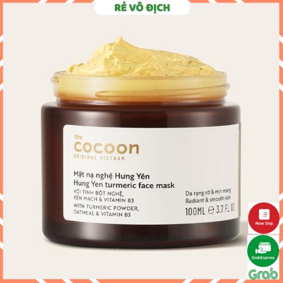 Cocoon Hung Yen 薑黃面膜有助於淡化痤瘡引起的黑斑以光滑、容光煥發的皮膚繭 30 毫升 - 粉色