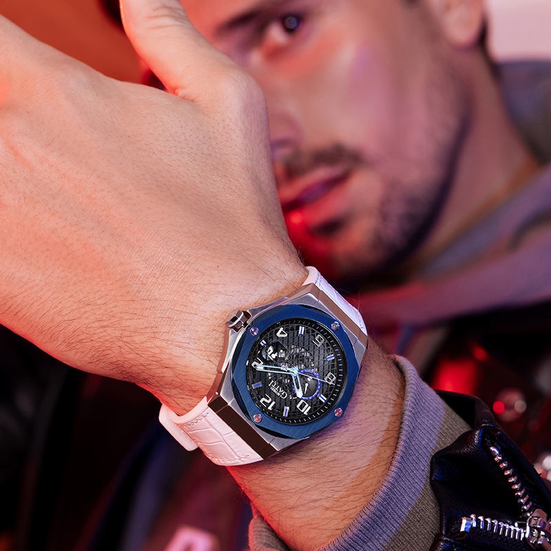 fdr布加迪德國新款全自動機械手錶男表正品時尚男士商務鏤空網面潮流